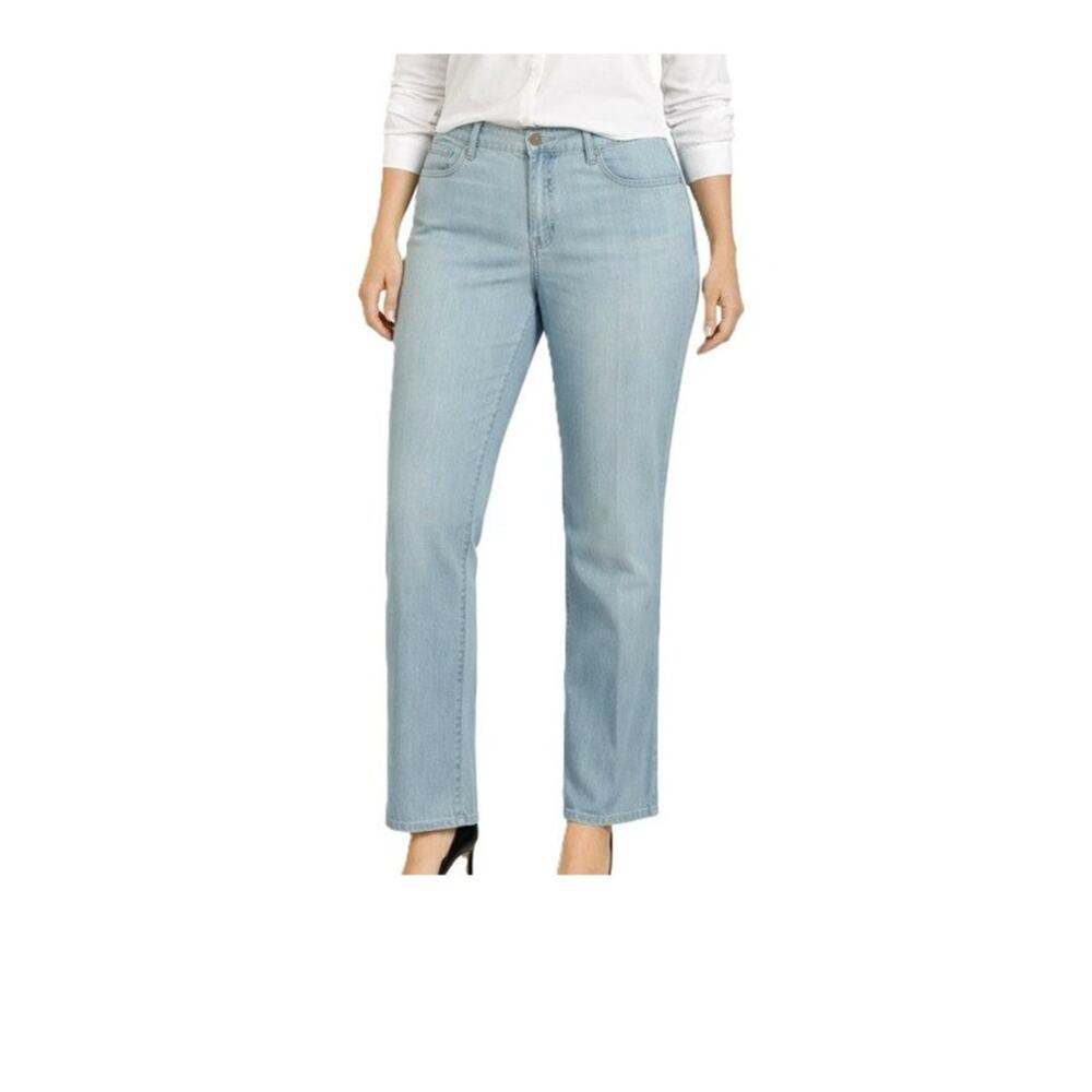 C.Wonder Jeans Womens Size 12 Light Wash Denim Straight Leg MId Rise Stretch Lux